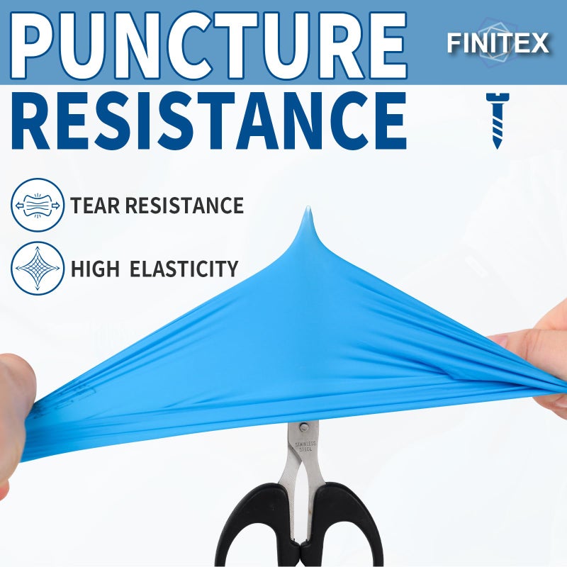 FINITEX Blue Disposable Nitrile Exam Gloves - 200 PCS/BOX 3.5mil Rubber Powder-Free Latex-Free Medical Examination Home Cleaning Food Gloves, MEDIUM - Image 4